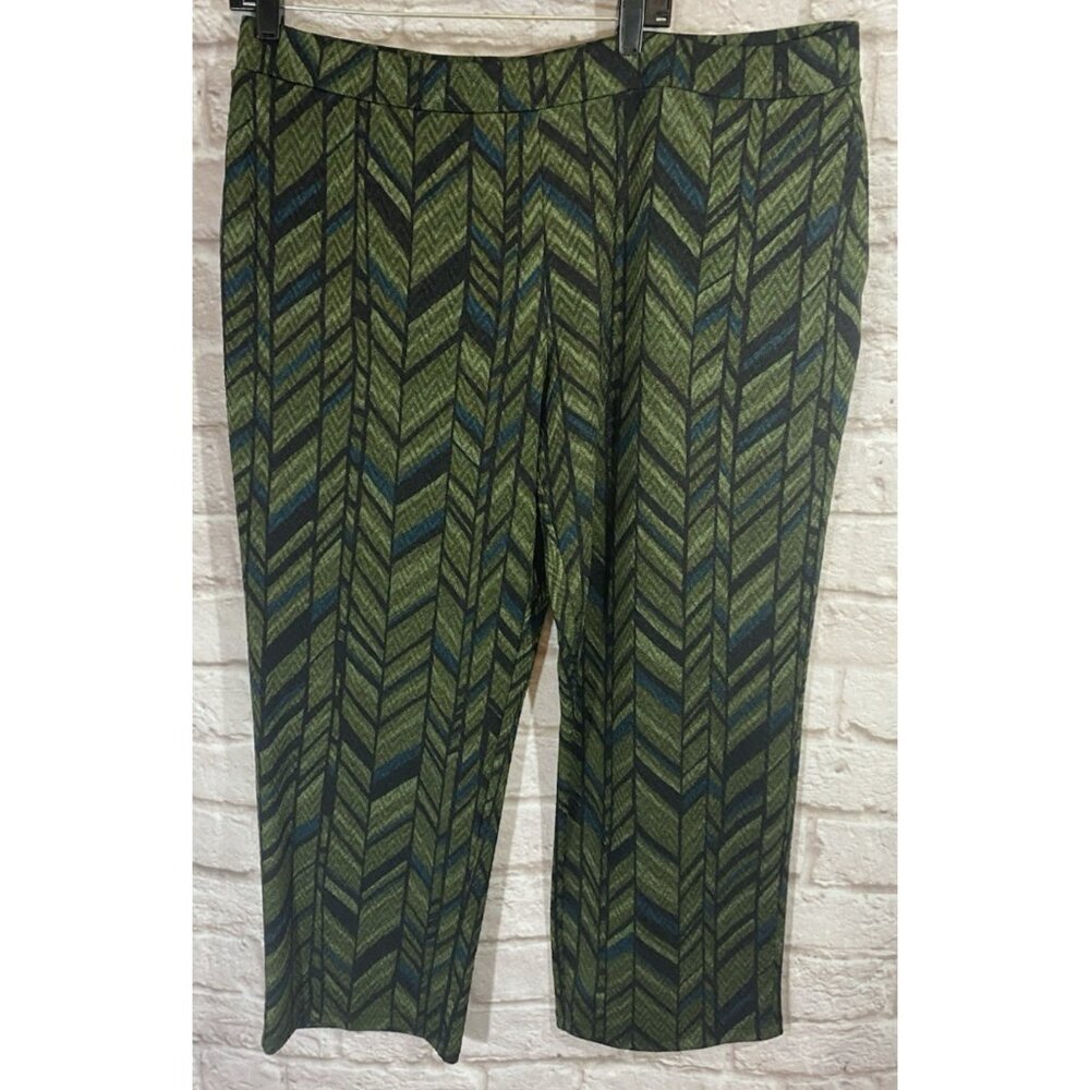 Susan Graver‎ Pull On Pants Size XLP Petite Chevron Print Artsy Boho Retro Geo